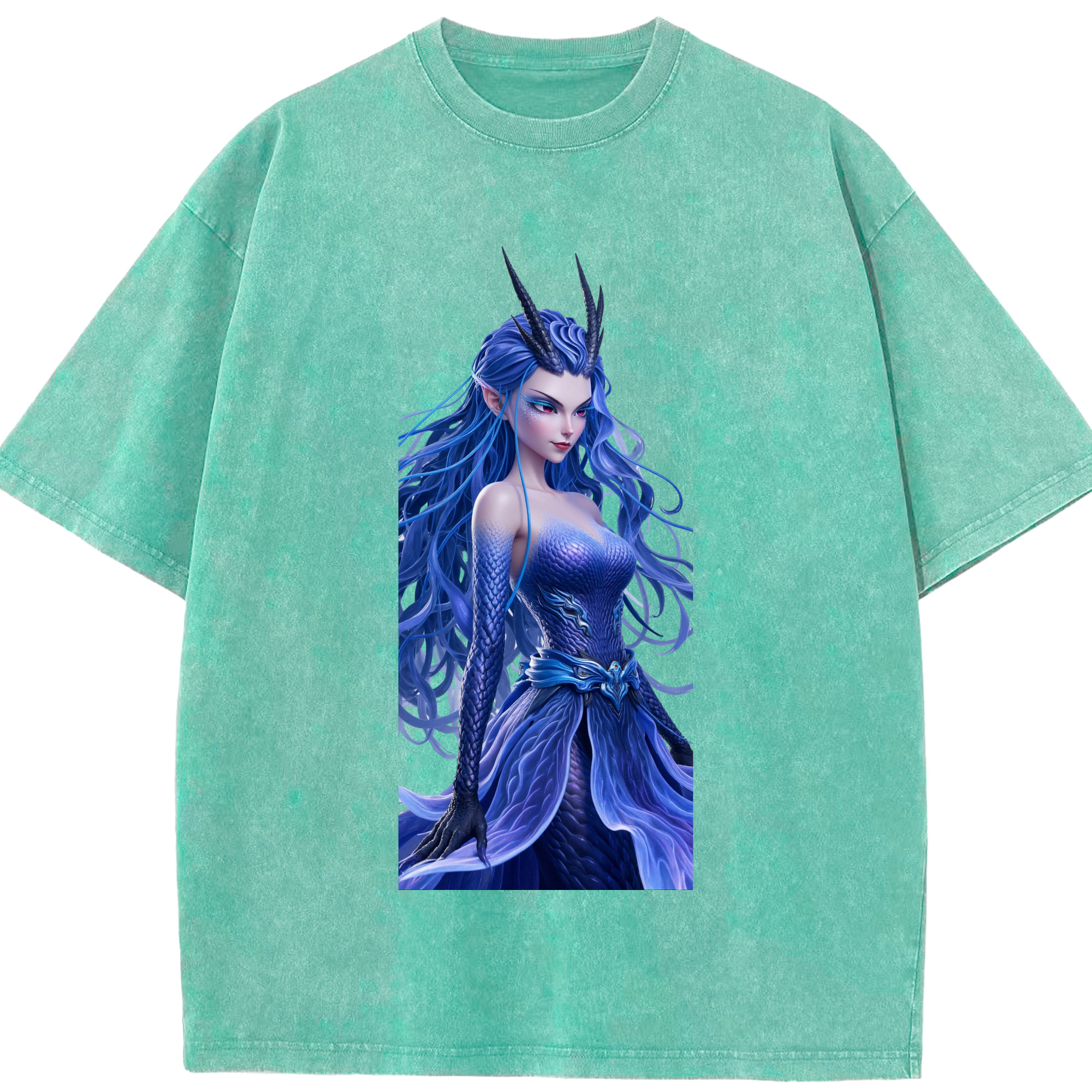 （画像用） Ne Zha 2 ナタ 魔童の大暴れ 綿100% ヴィンテージ風 半袖Tシャツ（フロントプリント）